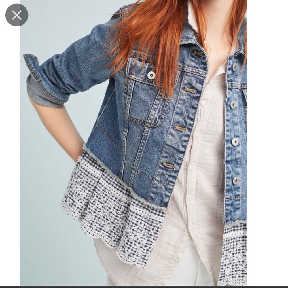 Anthropologie - Pilcro and the Letterpress Eyelet Denim Jacket - XS